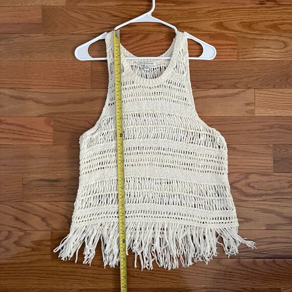 American Eagle Outfitters Crochet Tank Top Womens Medium Cream Boho Chic Beachy - Picture 7 of 7